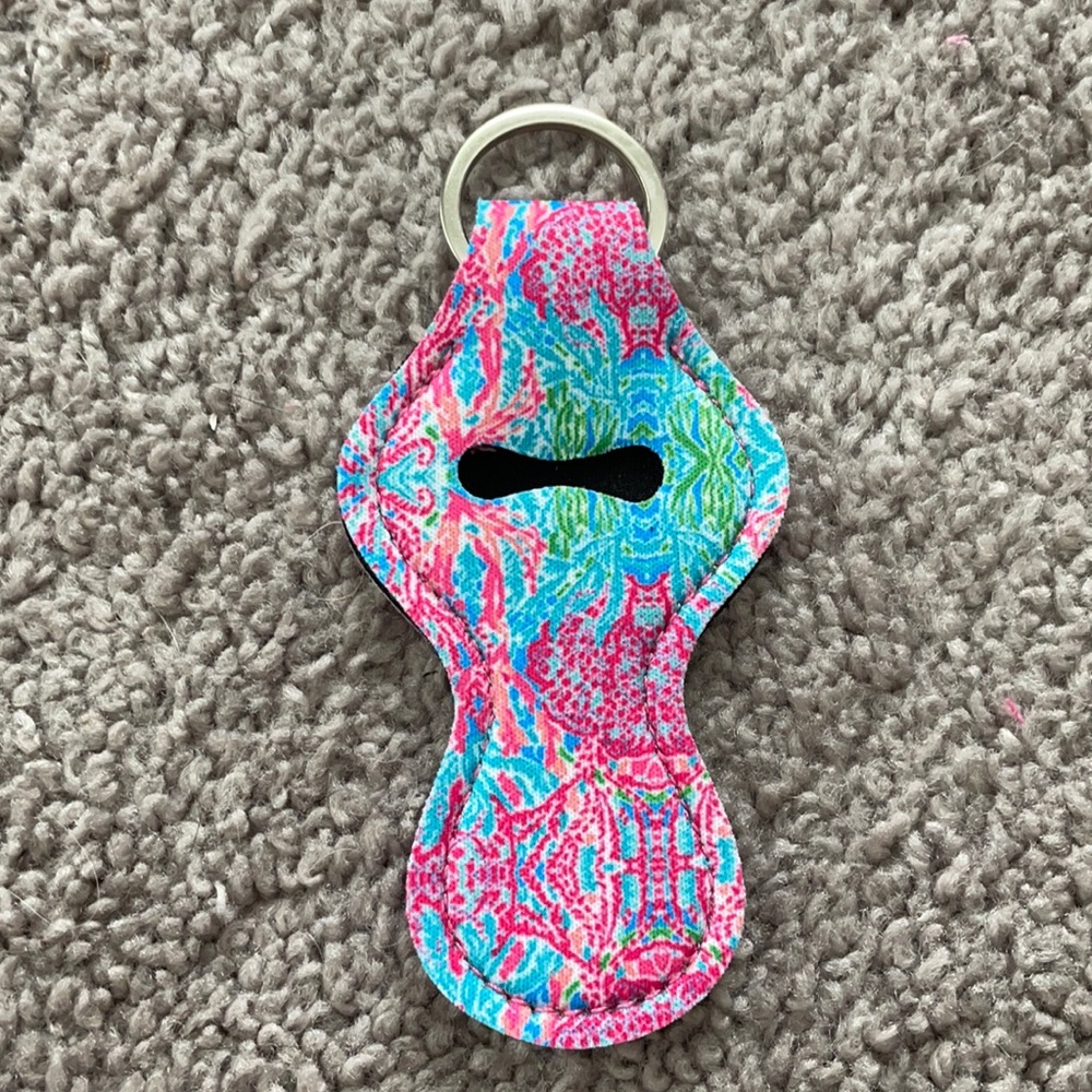 Keychain chapstick holder